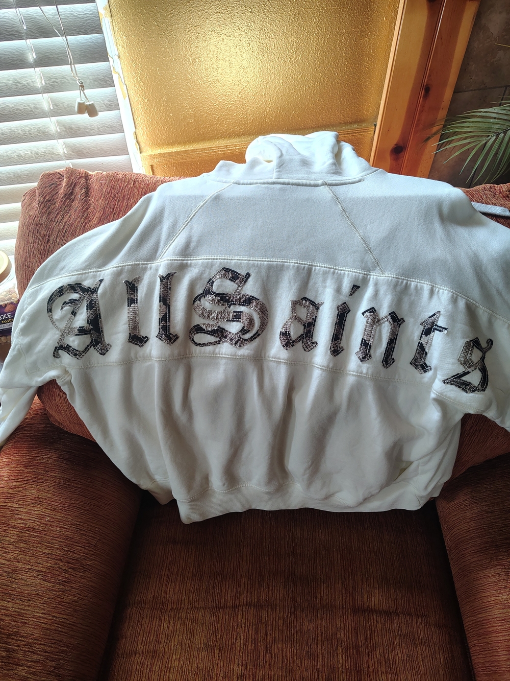 All Saints White Men's Back-Logo Sweatshirt